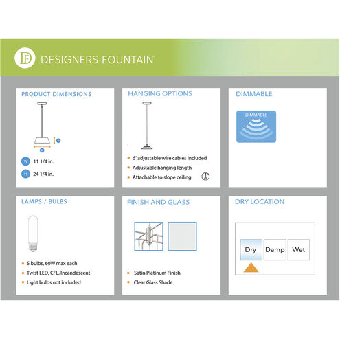 Echo 3 Light 11 inch Satin Platinum Mini Pendant Ceiling Light